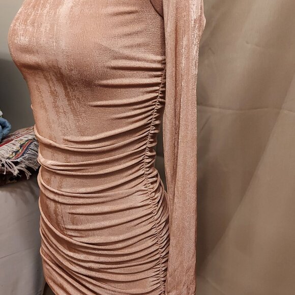 Forever 21 Camel Knit Dress One Shoulder Women's S NWT - Picture 5 of 14